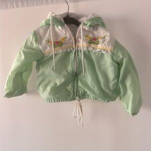 Girls 18 Month Floral Embroidered Windbreaker Jacket - Mint Green